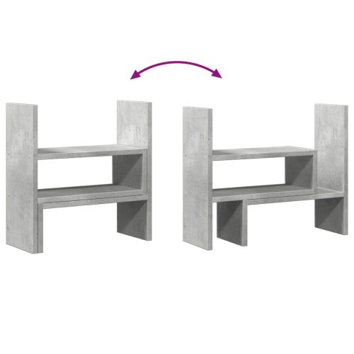  betonszürke szerelt fa állítható íróasztal-szervező 40x17x41 cm