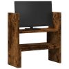  füstös tölgy szerelt fa állítható asztali szervező 40x17x41 cm