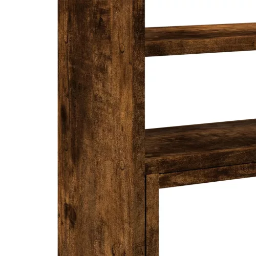  füstös tölgy szerelt fa állítható asztali szervező 40x17x41 cm