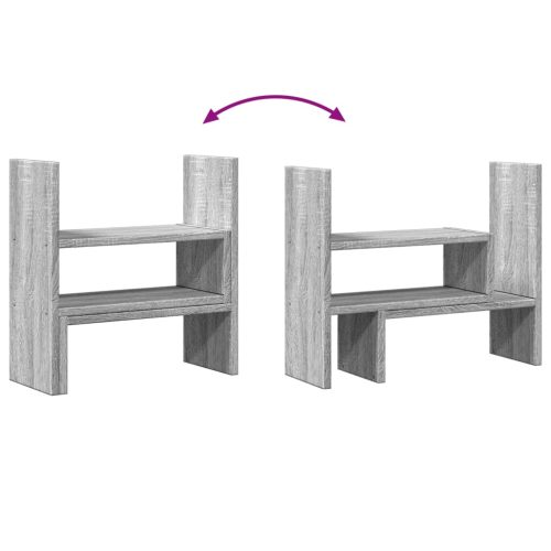  szürke sonoma szerelt fa állítható asztali szervező 40x17x41 cm