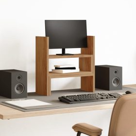    kézműves tölgy szerelt fa állítható asztali szervező 40x17x41cm