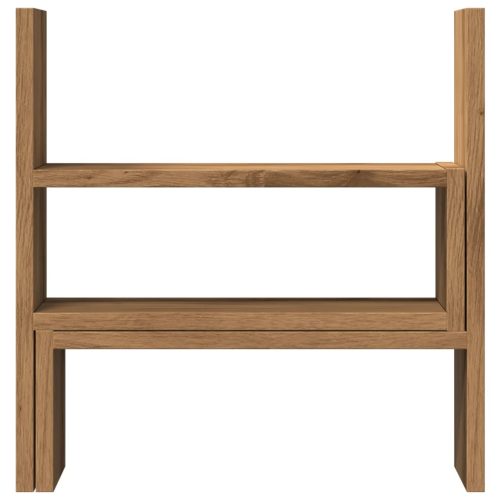  kézműves tölgy szerelt fa állítható asztali szervező 40x17x41cm