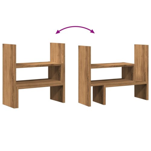  kézműves tölgy szerelt fa állítható asztali szervező 40x17x41cm