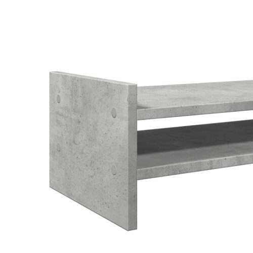 betonszürke szerelt fa monitorállvány 50 x 27 x 20 cm
