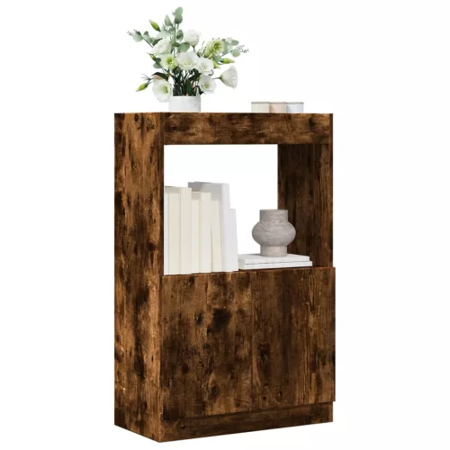  füstös tölgy színű szerelt fa magasszekrény 63 x 33 x 100 cm