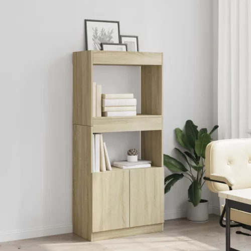  sonoma tölgy színű szerelt fa magasszekrény 63 x 33 x 140 cm