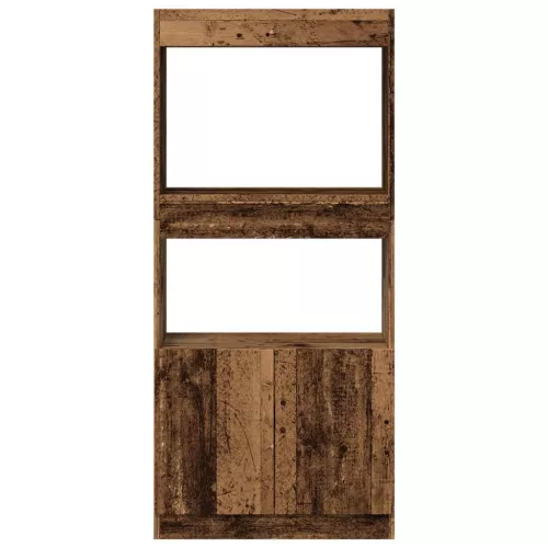  antik fa színű szerelt fa magasszekrény 63 x 33 x 140 cm