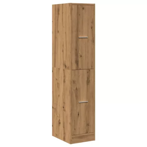  kézműves tölgy színű szerelt fa patikaszekrény 30x41x144,5 cm