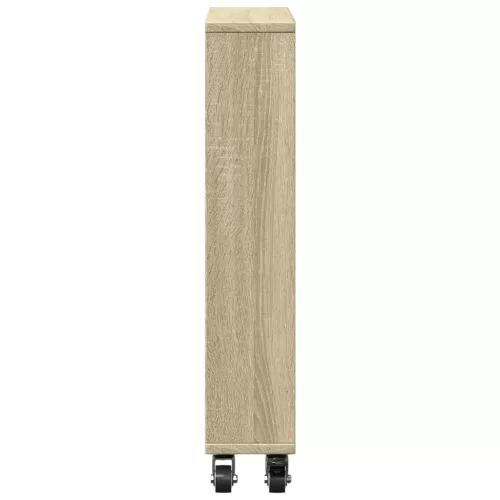  sonoma tölgy színű szerelt fa keskeny tárolókocsi 48x13x68 cm