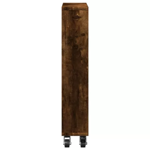  füstös tölgy színű szerelt fa keskeny tárolókocsi 48x13x68 cm