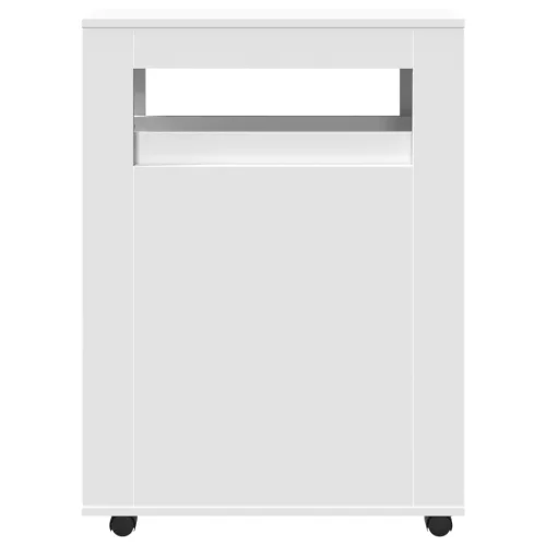  fehér szerelt fa keskeny fürdőszobaszekrény kerekekkel