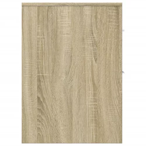  sonoma tölgy színű szerelt fa görgős keskeny fürdőszobaszekrény