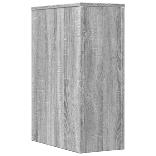  szürke sonoma szerelt fa görgős keskeny fürdőszobaszekrény