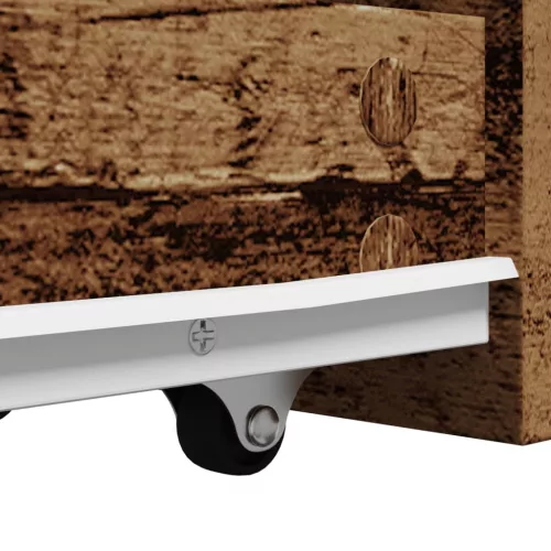  antik fa színű szerelt fa keskeny fürdőszobaszekrény kerekekkel