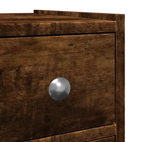  füstös tölgy színű szerelt fa görgős keskeny fürdőszobaszekrény