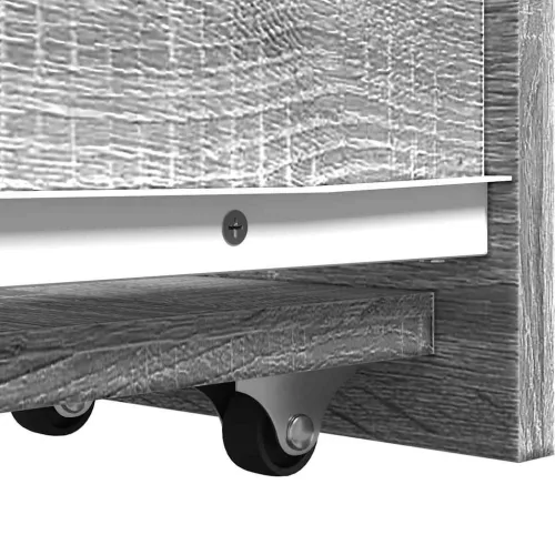  szürke sonoma szerelt fa görgős keskeny fürdőszobaszekrény