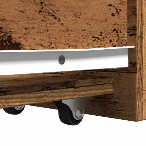  antik fa színű szerelt fa keskeny fürdőszobaszekrény kerekekkel