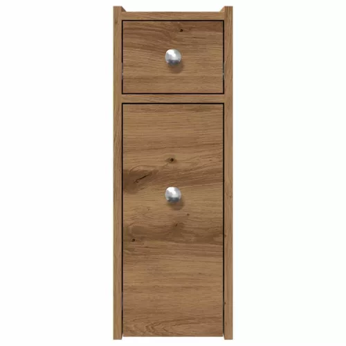  kézműves tölgy szerelt fa görgős keskeny fürdőszobaszekrény