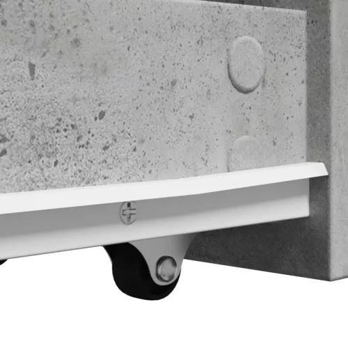  betonszürke szerelt fa görgős keskeny fürdőszobaszekrény