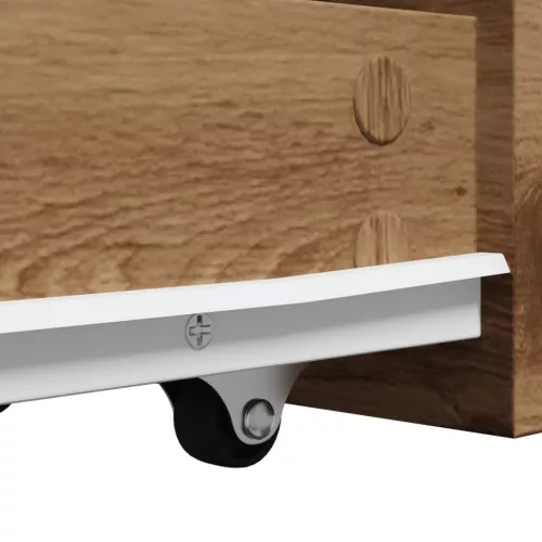  kézműves tölgy szerelt fa görgős keskeny fürdőszobaszekrény