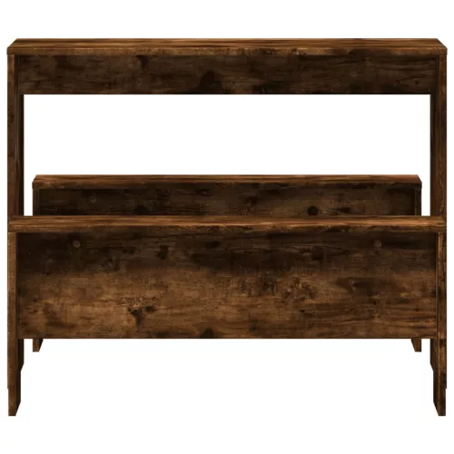  3 részes füstös tölgy színű szerelt fa étkezőasztal és pad