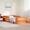  viaszbarna tömör fenyőfa ágy matrac nélkül 90 x 190 cm