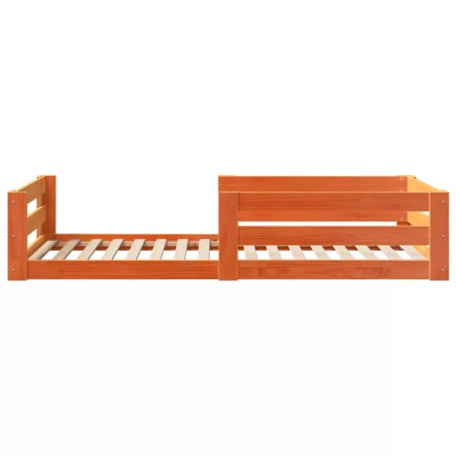  viaszbarna tömör fenyőfa ágy matrac nélkül 90 x 190 cm