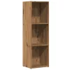  kézműves tölgy színű szerelt fa könyvszekrény 36 x 30 x 114 cm