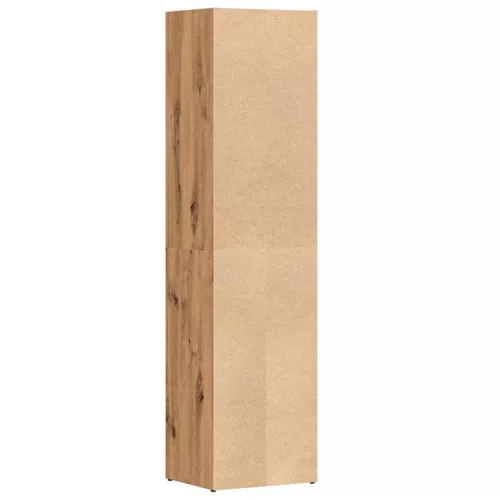  kézműves tölgy színű szerelt fa könyvszekrény 36x30x143 cm