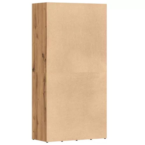  kézműves tölgy színű szerelt fa könyvszekrény 66x30x130 cm