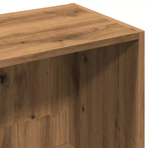  kézműves tölgy színű szerelt fa könyvszekrény 66x30x130 cm