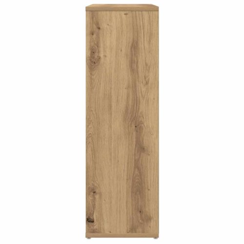  kézműves tölgy színű szerelt fa könyvszekrény 50x25x80 cm