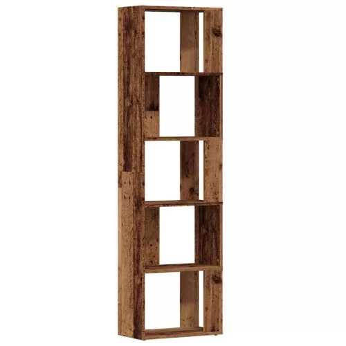  antik fa színű szerelt fa könyvszekrény 45x24x159 cm