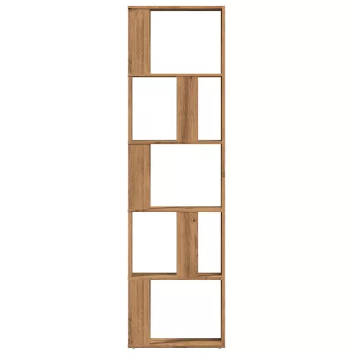  kézműves tölgy színű szerelt fa könyvszekrény 45x24x159 cm