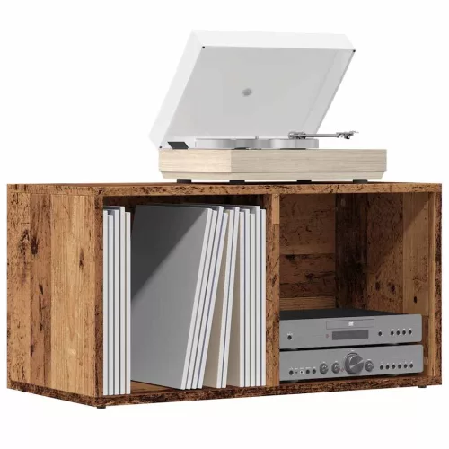  LP antik fa színű szerelt fa tárolódoboz 69,5 x 34 x 36 cm
