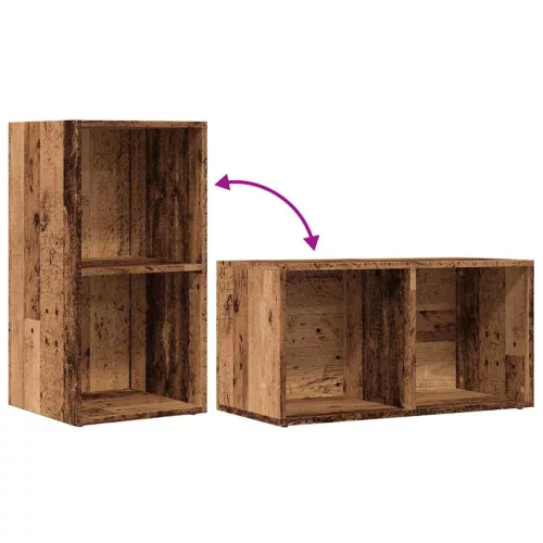  LP antik fa színű szerelt fa tárolódoboz 69,5 x 34 x 36 cm
