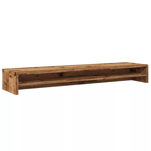  antik fa színű szerelt fa monitorállvány 100 x 24 x 13 cm