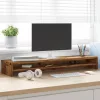  antik fa színű szerelt fa monitorállvány 100 x 24 x 13 cm