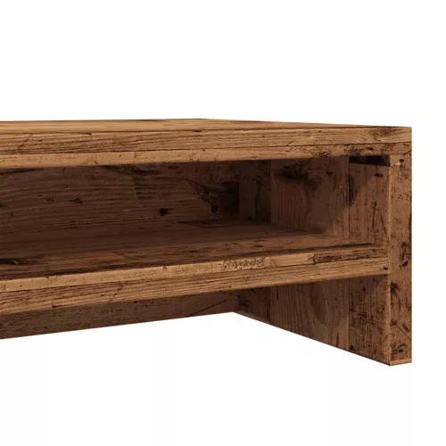  antik fa színű szerelt fa monitorállvány 100 x 24 x 13 cm