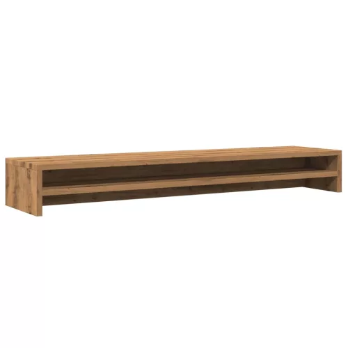  kézműves tölgy színű szerelt fa monitorállvány 100 x 24 x 13 cm