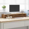  kézműves tölgy színű szerelt fa monitorállvány 100 x 24 x 13 cm