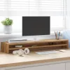  kézműves tölgy színű szerelt fa monitorállvány 100 x 24 x 13 cm