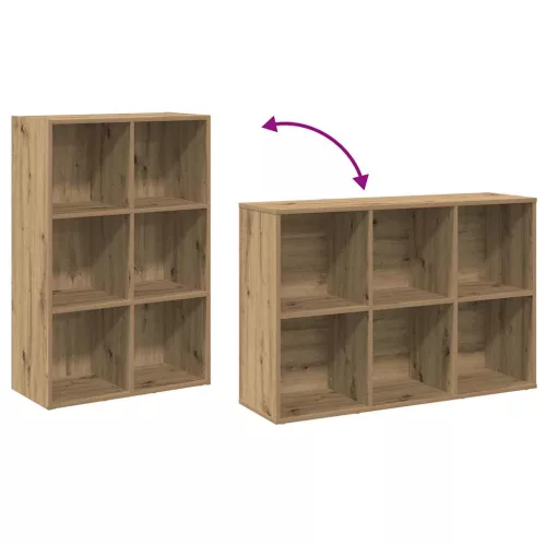  Kézműves tölgyszínű szerelt fa könyv-/tálalószekrény 66x30x98cm