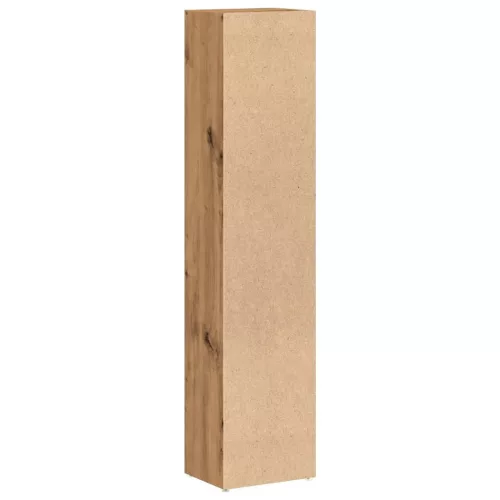  2 db kézműves tölgy színű szerelt fa CD-szekrény 21x16x93,5 cm