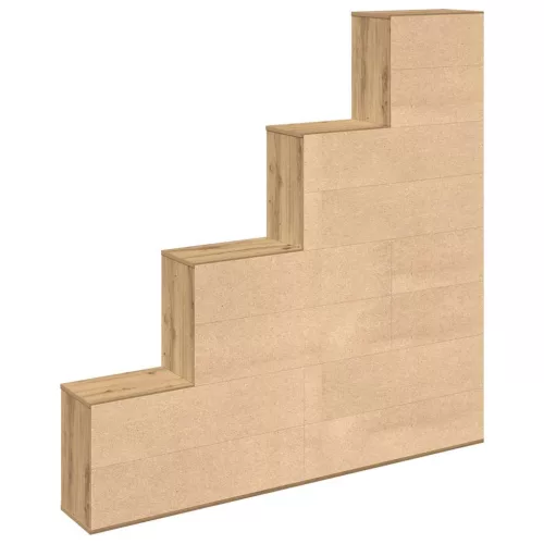  kézműves tölgy színű szerelt fa könyvszekrény 157x24x160 cm