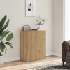  kézműves tölgy színű szerelt fa tálalószekrény 60x30x75 cm