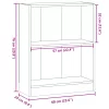  antik fa színű szerelt fa könyvespolc 60 x 24 x 76 cm