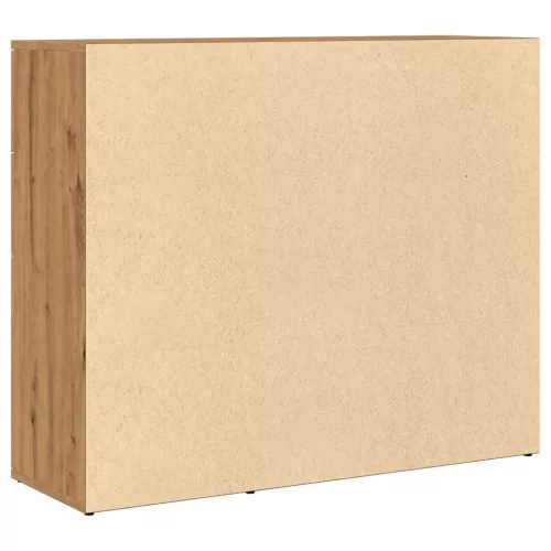  kézműves tölgy színű szerelt fa tálalószekrény 91 x 29,5 x 75cm