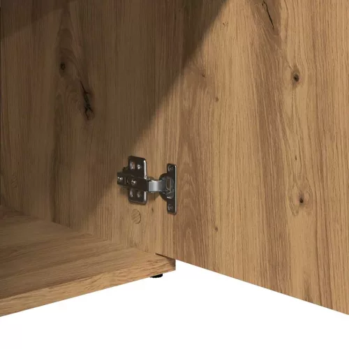  kézműves tölgy színű szerelt fa tálalószekrény 91 x 29,5 x 75cm