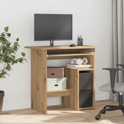  kézműves tölgy színű szerelt fa íróasztal 80 x 45 x 74 cm